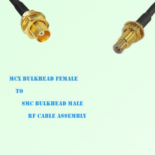 MCX Bulkhead Female to SMC Bulkhead Male RF Cable Assembly MCX Bulkhead Female to SMC Bulkhead Male RF Cable Assembly