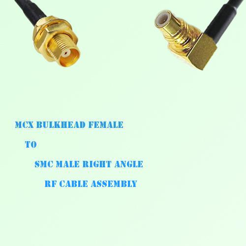 MCX Bulkhead Female to SMC Male Right Angle RF Cable Assembly