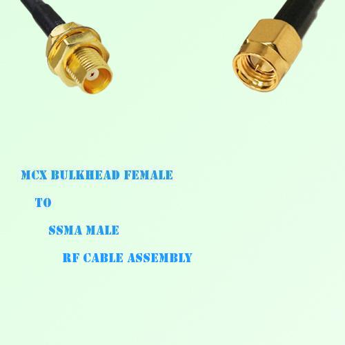 MCX Bulkhead Female to SSMA Male RF Cable Assembly MCX Bulkhead Female to SSMA Male RF Cable Assembly