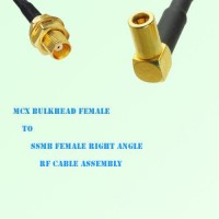 MCX Bulkhead Female to SSMB Female Right Angle RF Cable Assembly