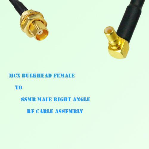 MCX Bulkhead Female to SSMB Male Right Angle RF Cable Assembly