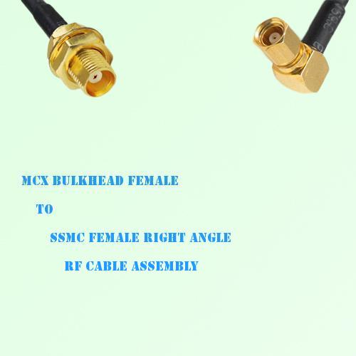 MCX Bulkhead Female to SSMC Female Right Angle RF Cable Assembly MCX Bulkhead Female to SSMC Female Right Angle RF Cable Assembly