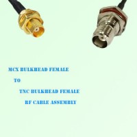 MCX Bulkhead Female to TNC Bulkhead Female RF Cable Assembly