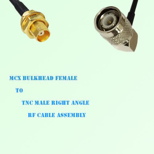 MCX Bulkhead Female to TNC Male Right Angle RF Cable Assembly