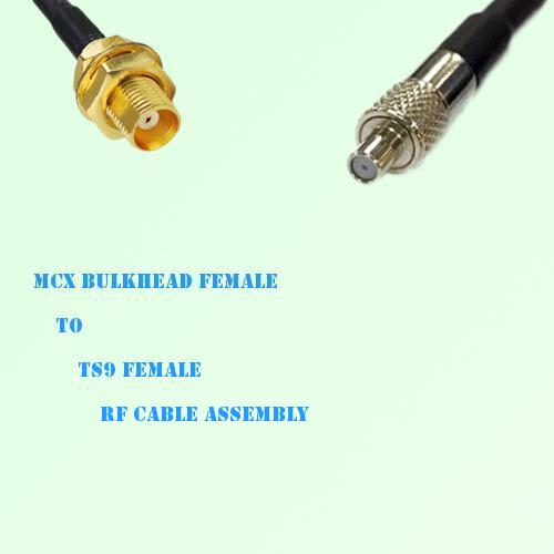 MCX Bulkhead Female to TS9 Female RF Cable Assembly