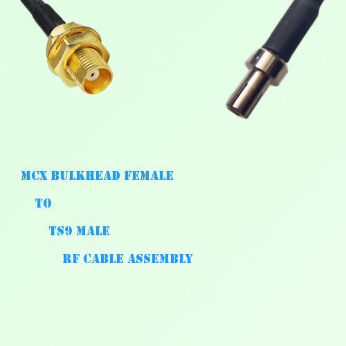 MCX Bulkhead Female to TS9 Male RF Cable Assembly