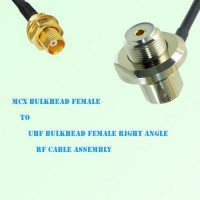 MCX Bulkhead Female to UHF Bulkhead Female R/A RF Cable Assembly
