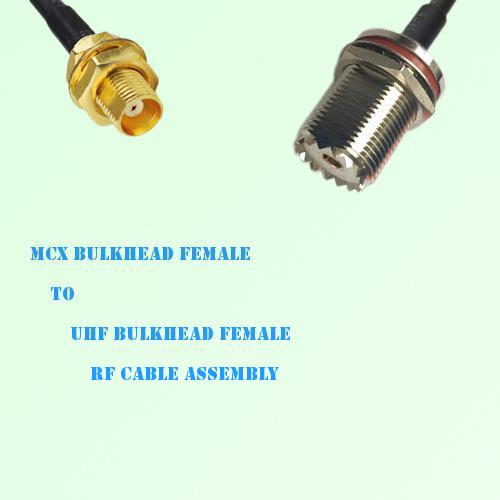 MCX Bulkhead Female to UHF Bulkhead Female RF Cable Assembly