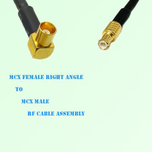 MCX Female Right Angle to MCX Male RF Cable Assembly