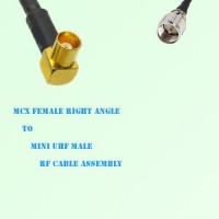 MCX Female Right Angle to Mini UHF Male RF Cable Assembly