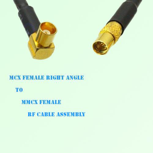 MCX Female Right Angle to MMCX Female RF Cable Assembly
