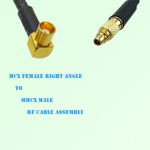MCX Female Right Angle to MMCX Male RF Cable Assembly
