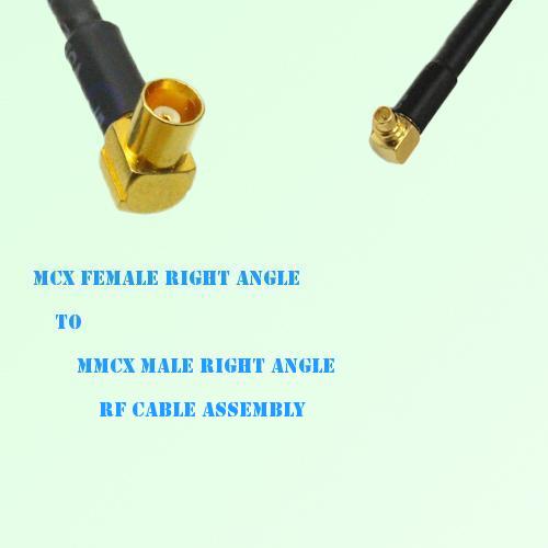 MCX Female Right Angle to MMCX Male Right Angle RF Cable Assembly
