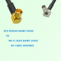 MCX Female Right Angle to MS147 Male Right Angle RF Cable Assembly