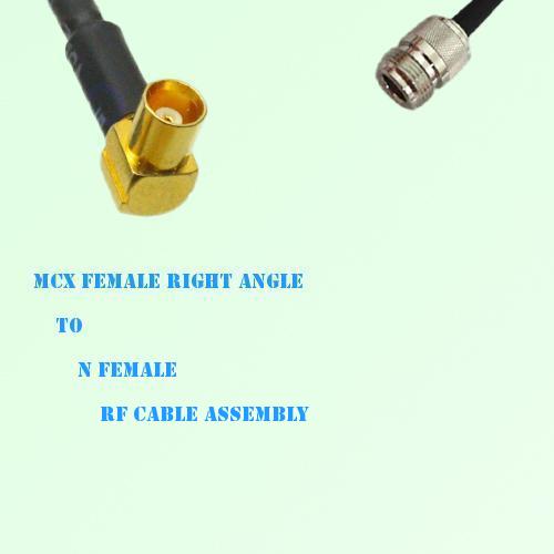 MCX Female Right Angle to N Female RF Cable Assembly