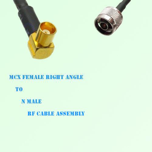 MCX Female Right Angle to N Male RF Cable Assembly MCX Female Right Angle to N Male RF Cable Assembly