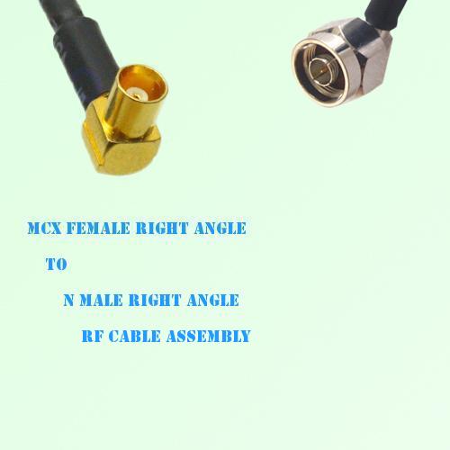 MCX Female Right Angle to N Male Right Angle RF Cable Assembly
