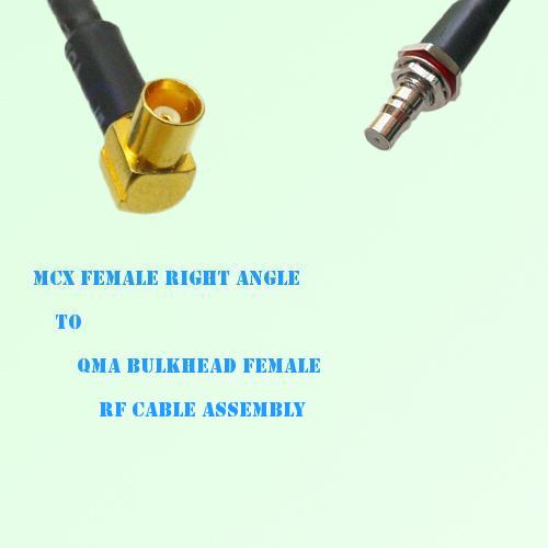 MCX Female Right Angle to QMA Bulkhead Female RF Cable Assembly
