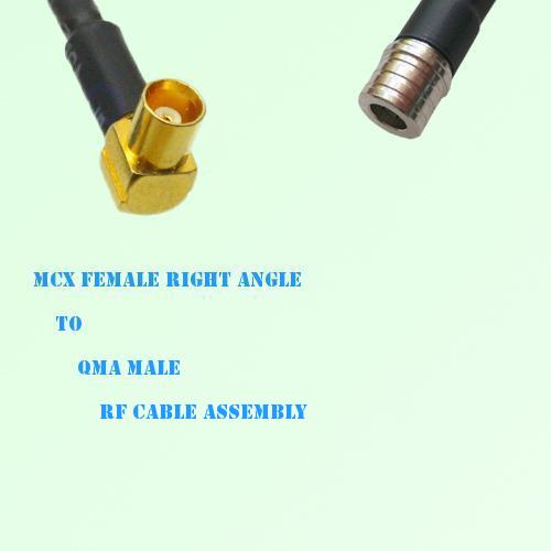 MCX Female Right Angle to QMA Male RF Cable Assembly