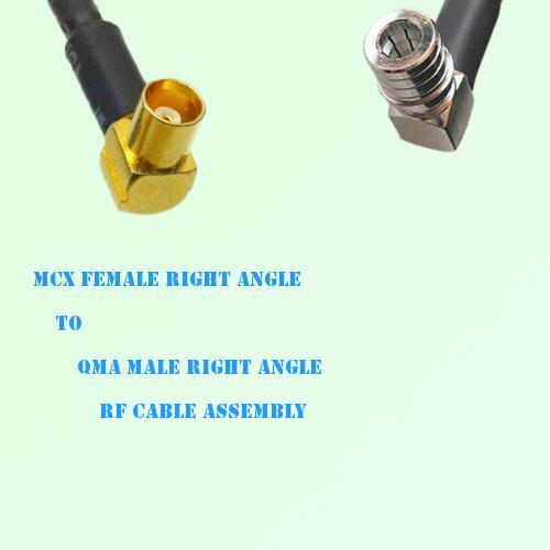 MCX Female Right Angle to QMA Male Right Angle RF Cable Assembly