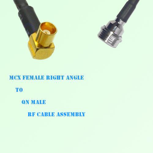 MCX Female Right Angle to QN Male RF Cable Assembly MCX Female Right Angle to QN Male RF Cable Assembly