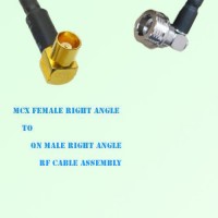 MCX Female Right Angle to QN Male Right Angle RF Cable Assembly