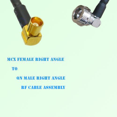 MCX Female Right Angle to QN Male Right Angle RF Cable Assembly MCX Female Right Angle to QN Male Right Angle RF Cable Assembly
