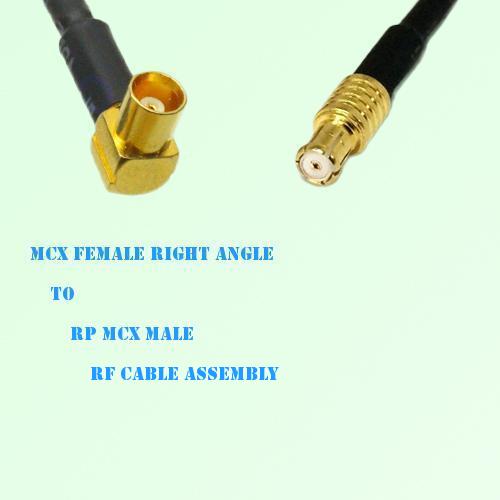 MCX Female Right Angle to RP MCX Male RF Cable Assembly MCX Female Right Angle to RP MCX Male RF Cable Assembly