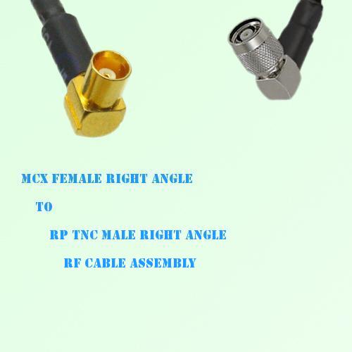 MCX Female Right Angle to RP TNC Male Right Angle RF Cable Assembly MCX Female Right Angle to RP TNC Male Right Angle RF Cable Assembly