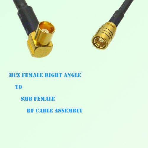 MCX Female Right Angle to SMB Female RF Cable Assembly