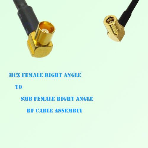 MCX Female Right Angle to SMB Female Right Angle RF Cable Assembly