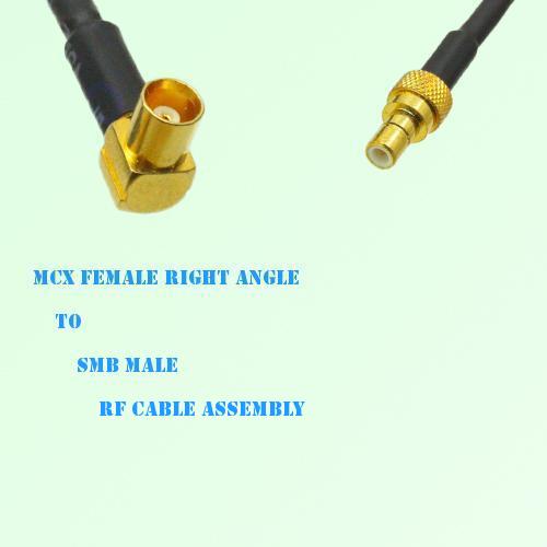 MCX Female Right Angle to SMB Male RF Cable Assembly