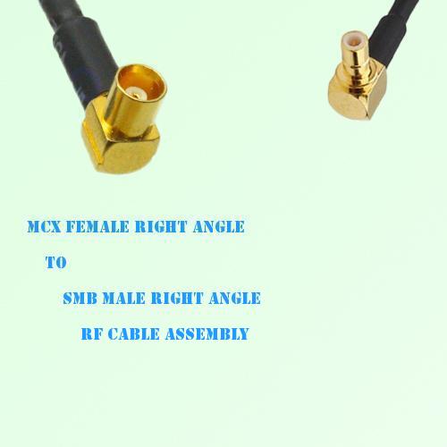 MCX Female Right Angle to SMB Male Right Angle RF Cable Assembly