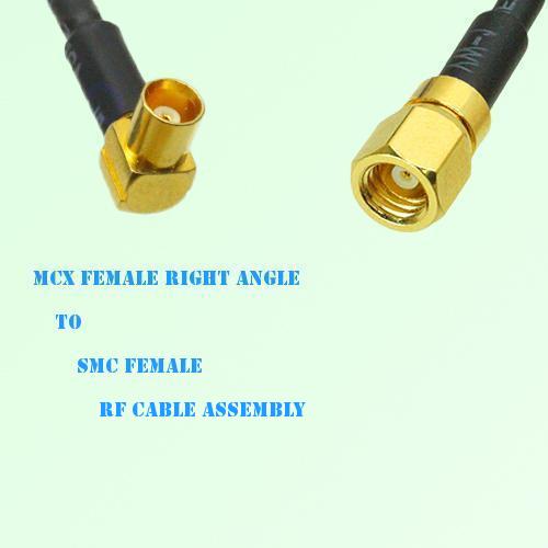 MCX Female Right Angle to SMC Female RF Cable Assembly