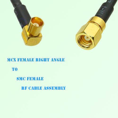 MCX Female Right Angle to SMC Female RF Cable Assembly MCX Female Right Angle to SMC Female RF Cable Assembly