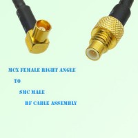 MCX Female Right Angle to SMC Male RF Cable Assembly