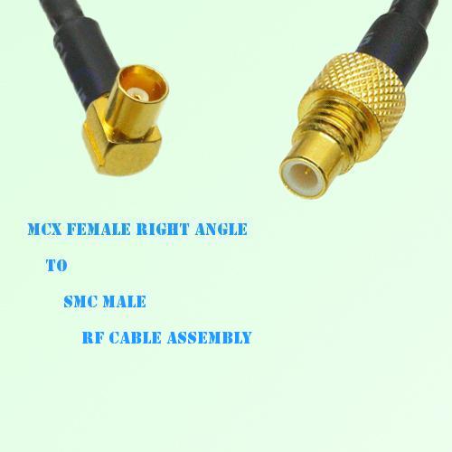 MCX Female Right Angle to SMC Male RF Cable Assembly MCX Female Right Angle to SMC Male RF Cable Assembly