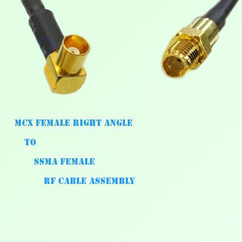 MCX Female Right Angle to SSMA Female RF Cable Assembly