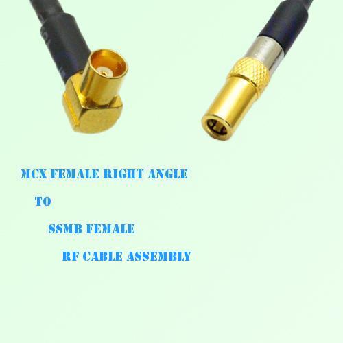 MCX Female Right Angle to SSMB Female RF Cable Assembly
