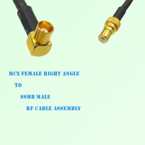 MCX Female Right Angle to SSMB Male RF Cable Assembly