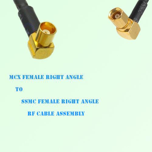 MCX Female Right Angle to SSMC Female Right Angle RF Cable Assembly