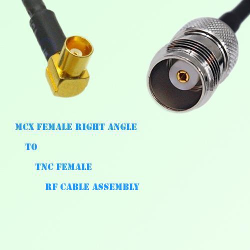 MCX Female Right Angle to TNC Female RF Cable Assembly
