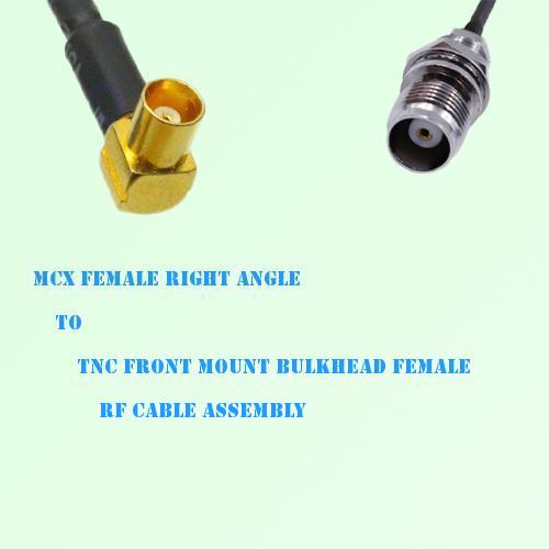 MCX Female R/A to TNC Front Mount Bulkhead Female RF Cable Assembly