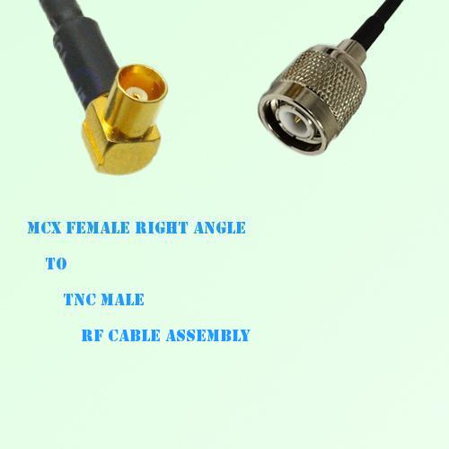MCX Female Right Angle to TNC Male RF Cable Assembly