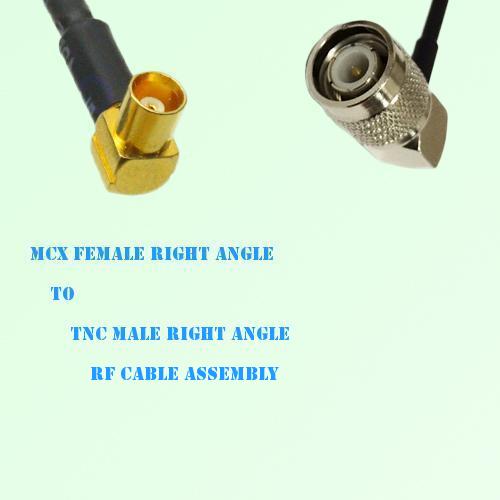 MCX Female Right Angle to TNC Male Right Angle RF Cable Assembly