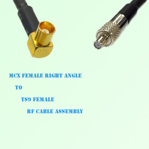 MCX Female Right Angle to TS9 Female RF Cable Assembly