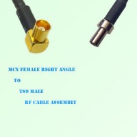 MCX Female Right Angle to TS9 Male RF Cable Assembly