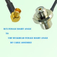 MCX Female R/A to UHF Bulkhead Female R/A RF Cable Assembly