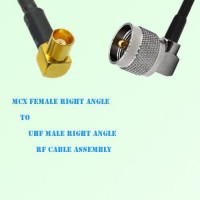 MCX Female Right Angle to UHF Male Right Angle RF Cable Assembly