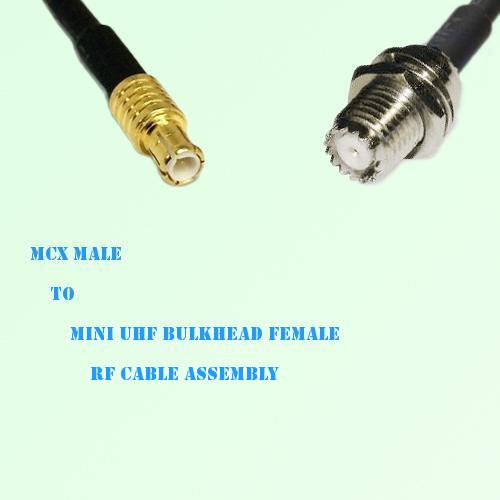 MCX Male to Mini UHF Bulkhead Female RF Cable Assembly
